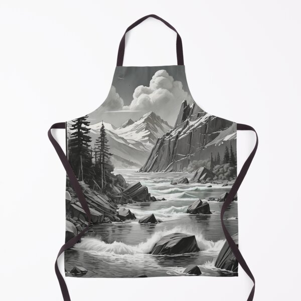 Item preview, Mountain Fjord in Black and White designed and sold by SublimeMusings.