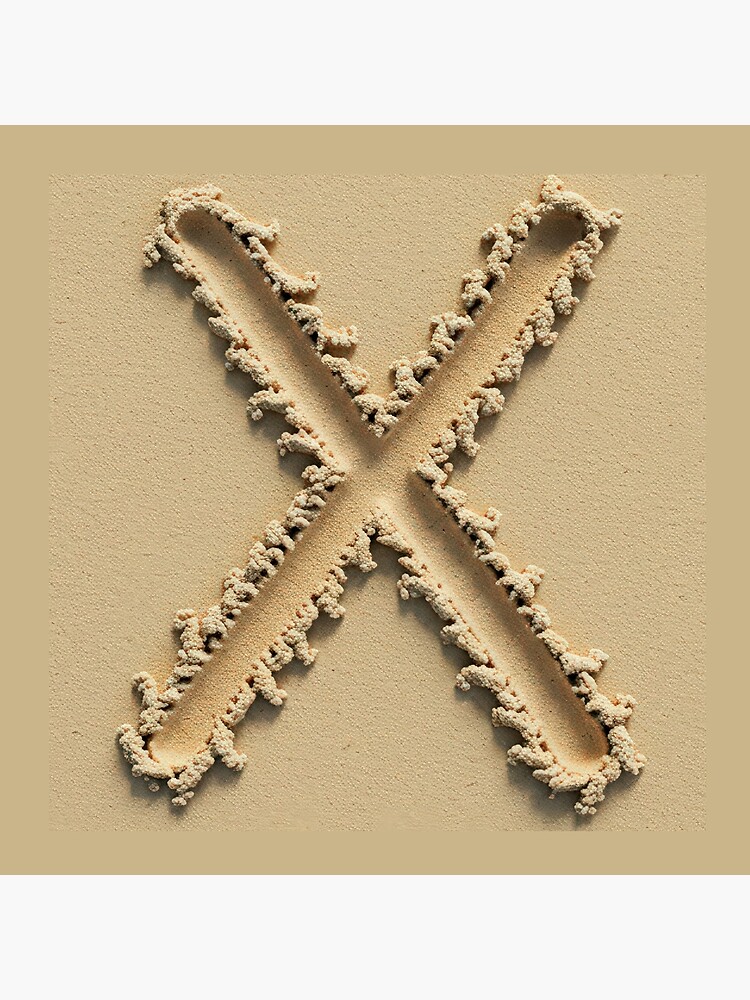 Thumbnail 4 of 4, Pillow, SAND LETTER X designed and sold by Art-type.