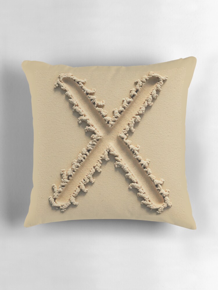 Thumbnail 3 of 4, Pillow, SAND LETTER X designed and sold by Art-type.