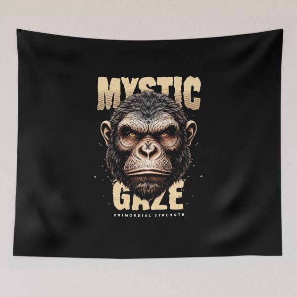 Item preview, Mystical Ape Face Illustration with Intense Amber Eyes – Enigmatic and Powerful Gaze designed and sold by Colorful-Garden.