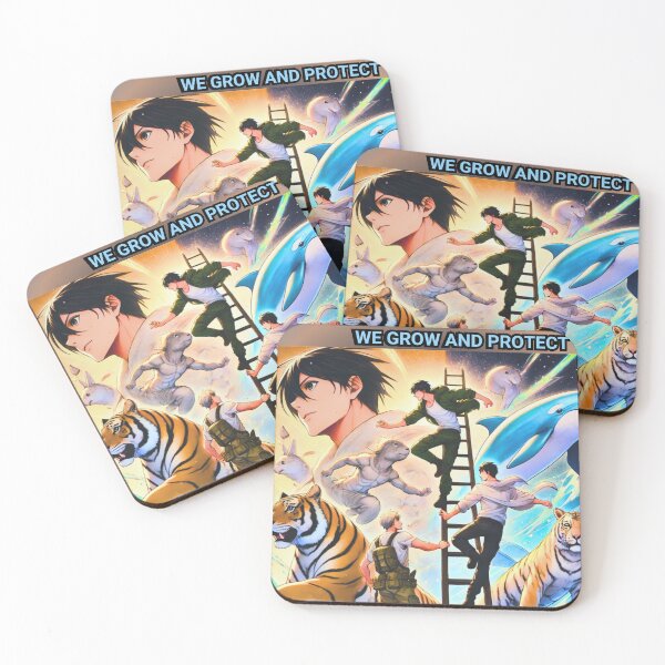 Item preview, Anime Animal Fusion Design - "Step by Step, We Grow and Protect Life designed and sold by Parijat Grace.