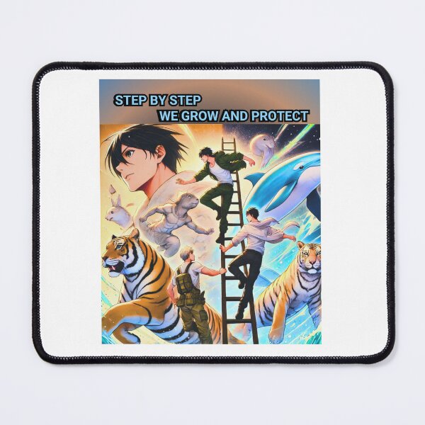 Item preview, Anime Animal Fusion Design - "Step by Step, We Grow and Protect Life designed and sold by Parijat Grace.