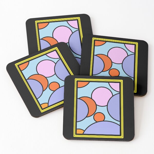 Item preview, Colourful popart framed circles designed and sold by Lunarviewpoint.