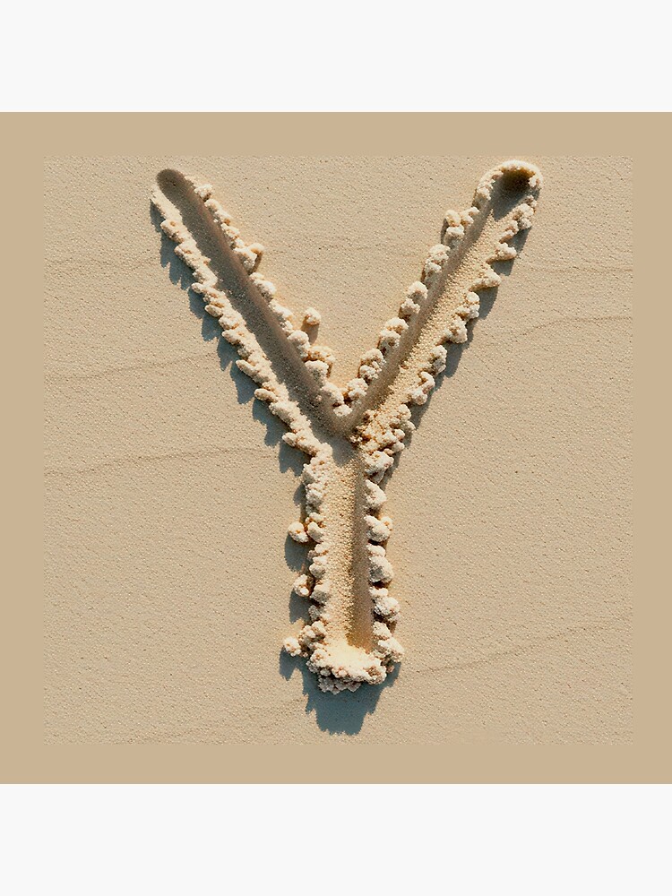 Thumbnail 4 of 4, Pillow, SAND LETTER Y designed and sold by Art-type.