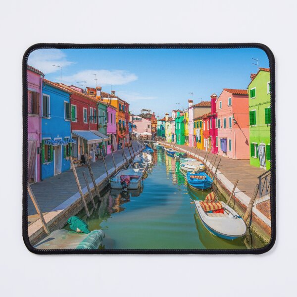 Item preview, Burano island canal with colorful houses and boats designed and sold by Stefano Orazzini.