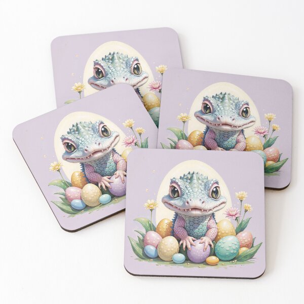 Item preview, "Adorable Baby Dragon in Easter Wonderland – Fantasy Springtime Art" designed and sold by Freestyle Designs.