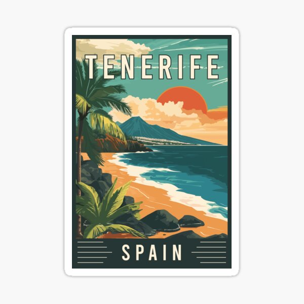 Discover Stunning Canary Islands and Tenerife in Spain - Travel Art Sticker