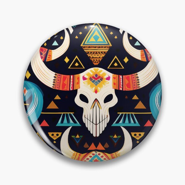 Item preview, Cow longhorn skull, Skeleton American western spirit pattern design designed and sold by Clara Fruggeri.