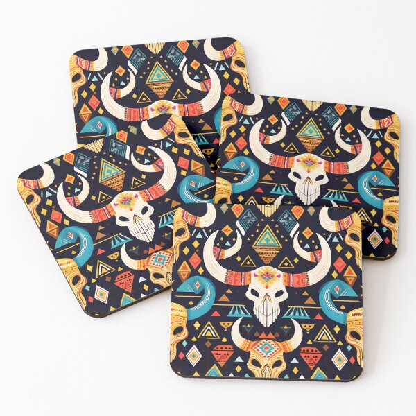 Item preview, Cow longhorn skull, Skeleton American western spirit pattern design designed and sold by Clara Fruggeri.