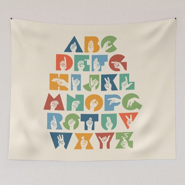 Item preview, ASL Alphabet Sign Language- Color designed and sold by nukartDesigns.
