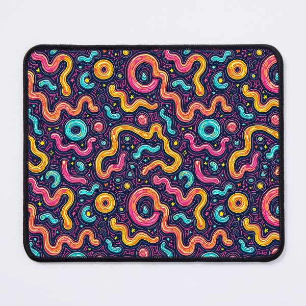 Aperçu de l'œuvre Vers en gélatine néon – Motif rétro sans couture des années 90 créée et vendue par WhimsiLynes.