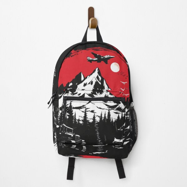 Item preview, Air Fighters Under Red Moon In The Mountains designed and sold by GrinGalore.