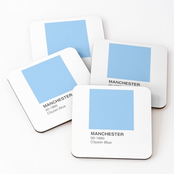 Item preview, Manchester Blue Cityzen Colour Swatch - White Border designed and sold by The Colourful Game.