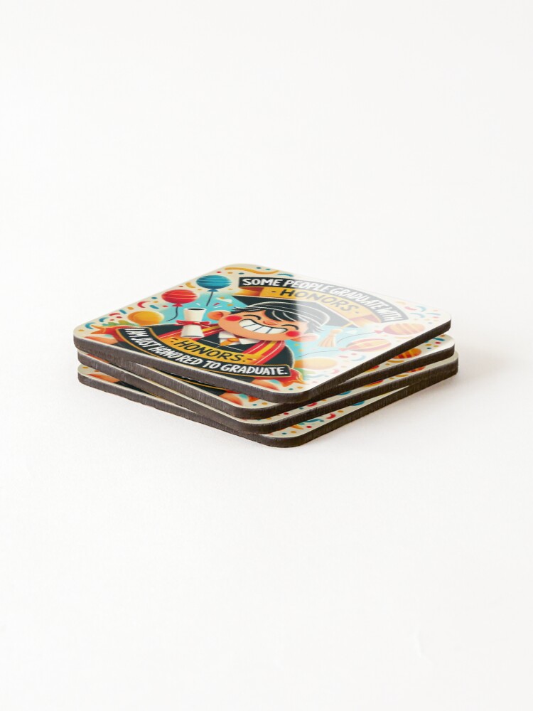 Thumbnail 4 of 5, Coasters (Set of 4), Graduation quote designed and sold by Nat-Rio.