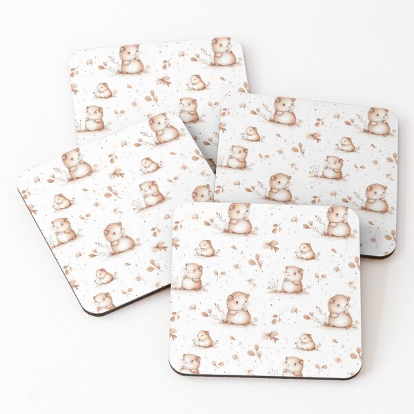 Item preview, gender neutral watercolour hamster pattern designed and sold by PoppyLaneStudio.