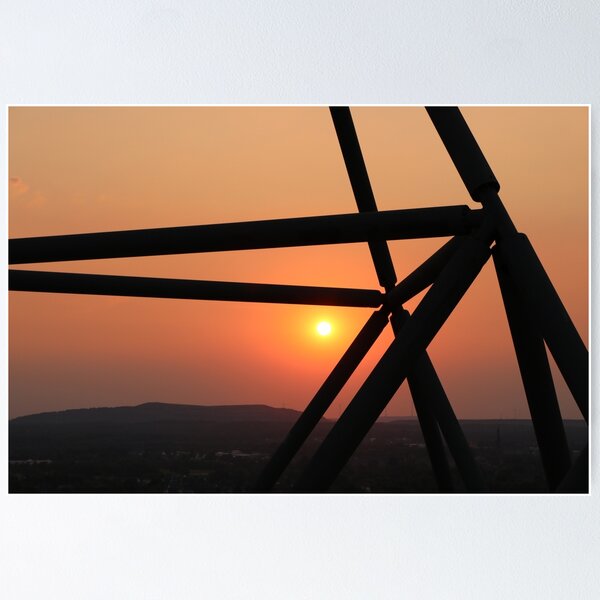 Item preview, Sunset behind metal structures – industry meets nature designed and sold by Kriw3ey.
