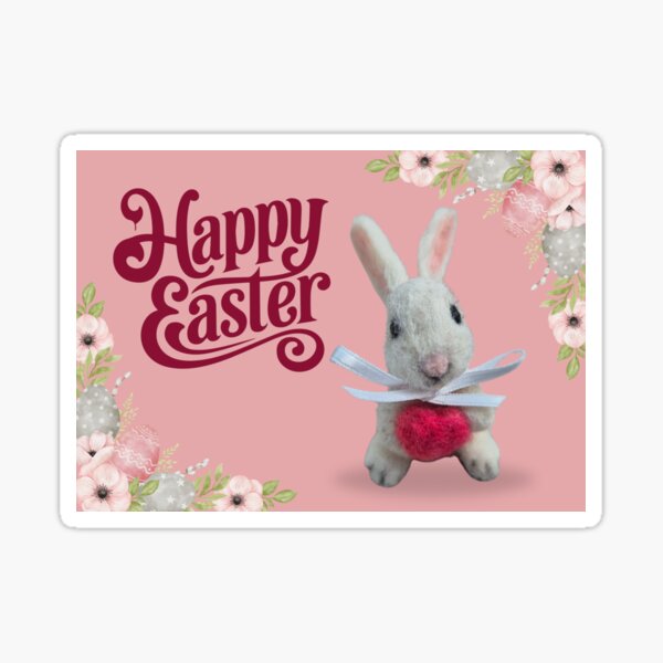Item preview, Happy Easter felted bunny rabbit  designed and sold by RockingFelter.