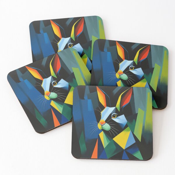 Item preview, "Vibrant Cubic Hare – Bold & Fierce!" designed and sold by SoulFlex.