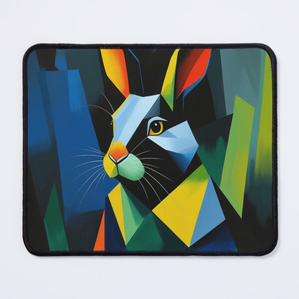Item preview, "Vibrant Cubic Hare – Bold & Fierce!" designed and sold by SoulFlex.