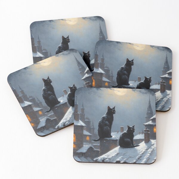 Item preview, Roof-Watching Cats designed and sold by darkgothicart.