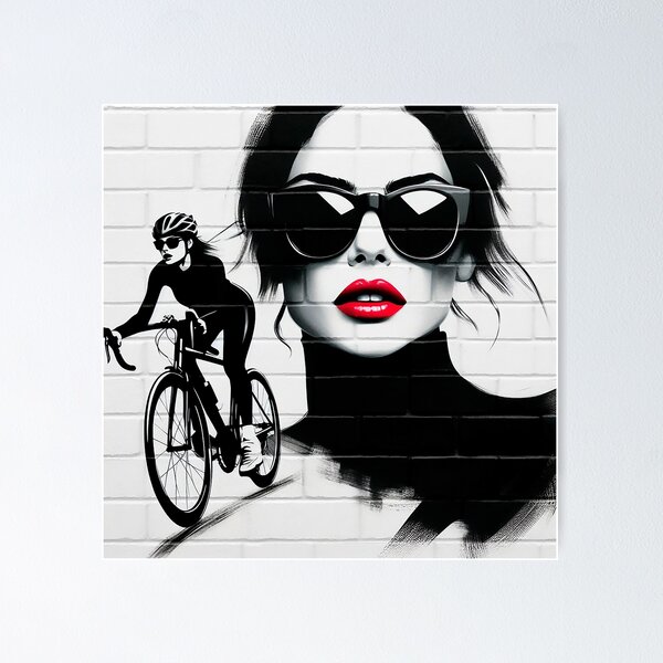 Item preview, Female cyclist graffiti designed and sold by RICAMTP.