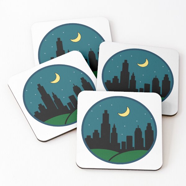 Item preview, Minimalist City Skyline at Night – Moon and Stars Sky designed and sold by Sunserize Designs.