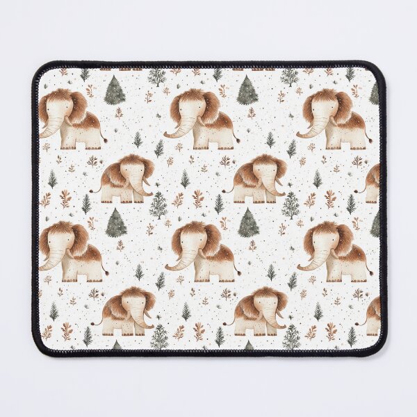 Item preview, cute mammoths in snowy forest designed and sold by PoppyLaneStudio.
