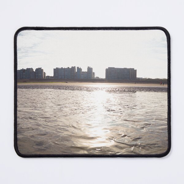 Item preview, Panoramic View of Sandy Beach With Urban Skyline and Sunny Sky designed and sold by FotoMahieu.