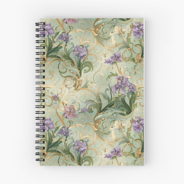 Item preview, Iris floral with swirling vines designed and sold by Designbes.