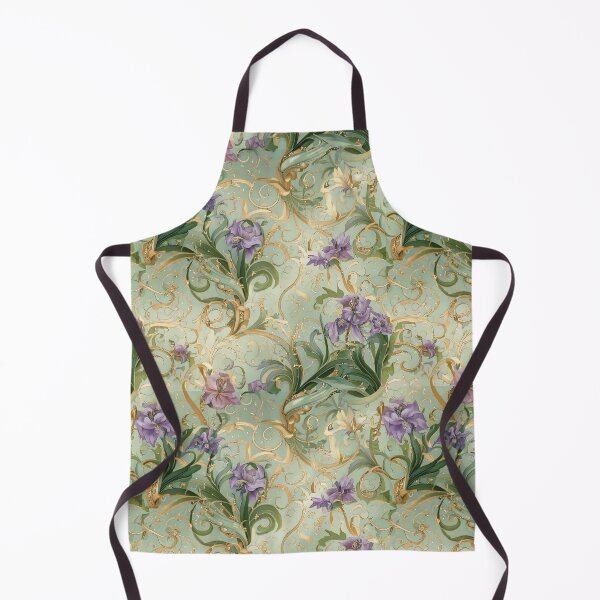 Item preview, Iris floral with swirling vines designed and sold by Designbes.