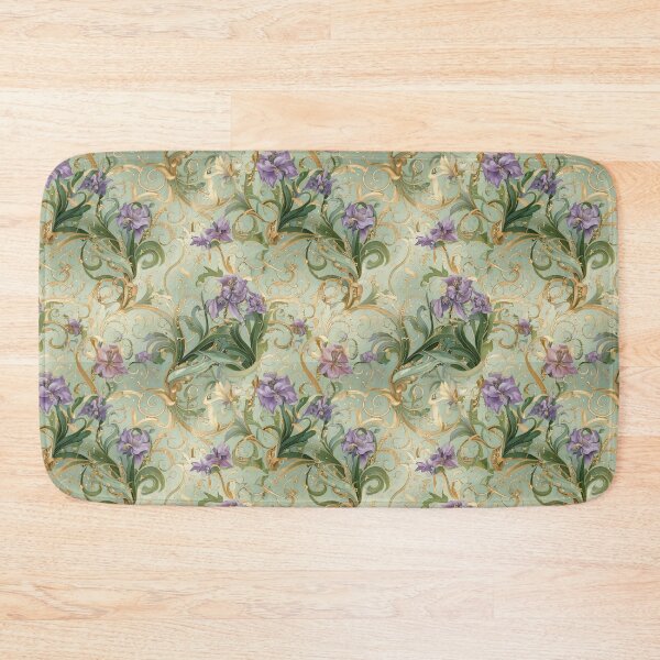 Item preview, Iris floral with swirling vines designed and sold by Designbes.