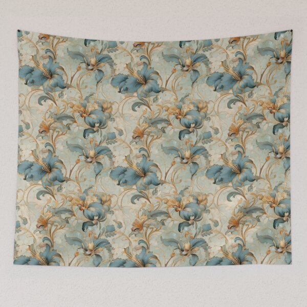 Item preview, Swirling vines and Iris floral designed and sold by Designbes.