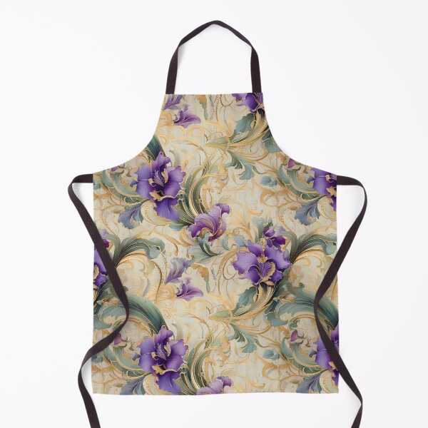 Item preview, Purple Iris floral and swirling vine designed and sold by Designbes.