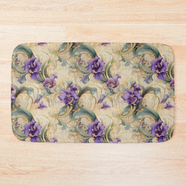 Item preview, Purple Iris floral and swirling vine designed and sold by Designbes.