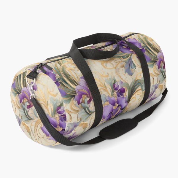 Item preview, Purple Iris floral and swirling vine designed and sold by Designbes.