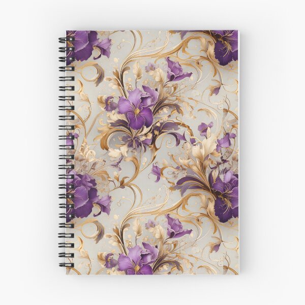 Item preview, Iris floral and swirling vines with golden accents designed and sold by Designbes.