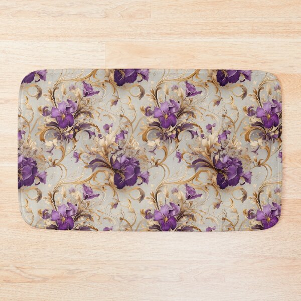 Item preview, Iris floral and swirling vines with golden accents designed and sold by Designbes.