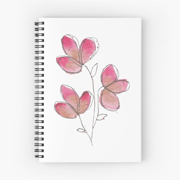 Artikelvorschau, Drei rosa Blüten an einem Stiel entworfen und verkauft von AcornDesign.