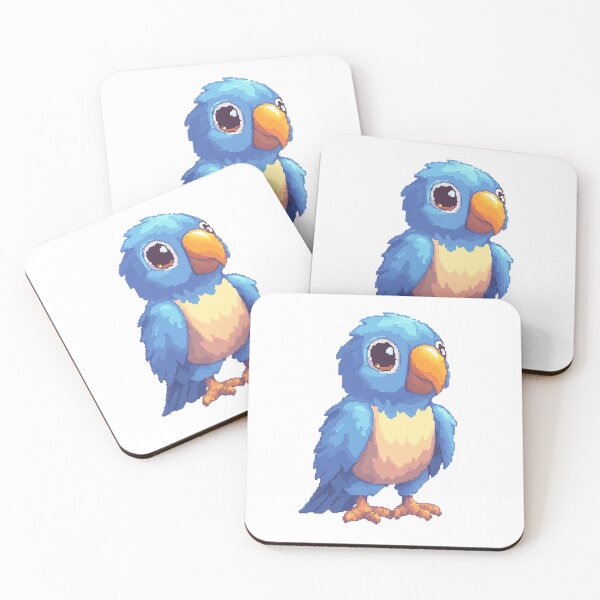 Item preview, Pixel Art Cute Blue Parrot designed and sold by NTTWJIYA.