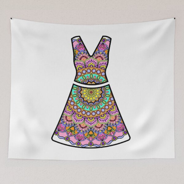 Item preview, Vibrant Multi-Colored Mandala Flower Dress sticker doll clothing designed and sold by Bulantanyong.