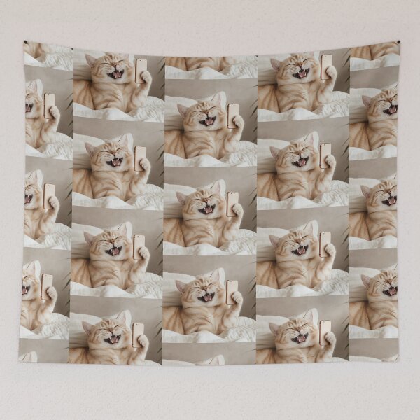 Item preview, Funny ginger cat scrolling and laughing meme designed and sold by Prime_Store.