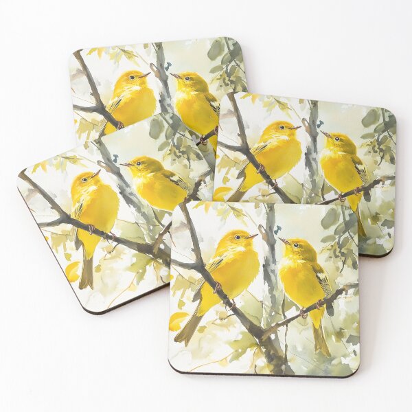 Item preview, 2 Yellow Warblers in a Tree designed and sold by laurashawart.