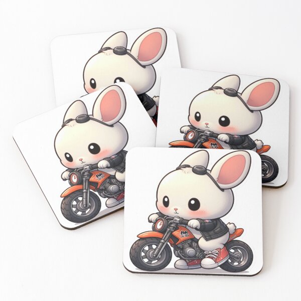 Item preview, Biker Bunny Sticker  Premium Cool Trendy Best Gift designed and sold by Imaginarium of Chaos falcon88 .