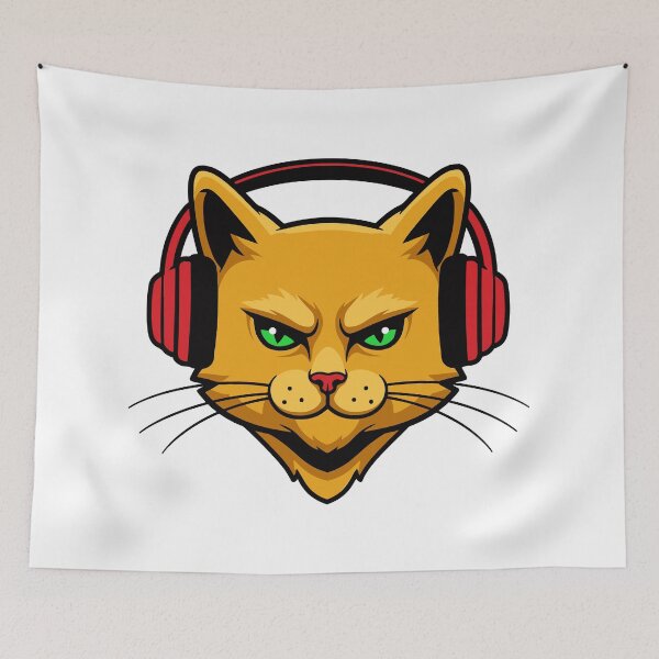 Item preview, Cartoon Cat Listening Music designed and sold by cc_art.