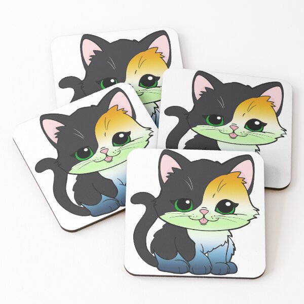 Item preview, Kawaii AroAce Agender Cat – AroAce Agender Pride Cute Design designed and sold by Travelslightly.