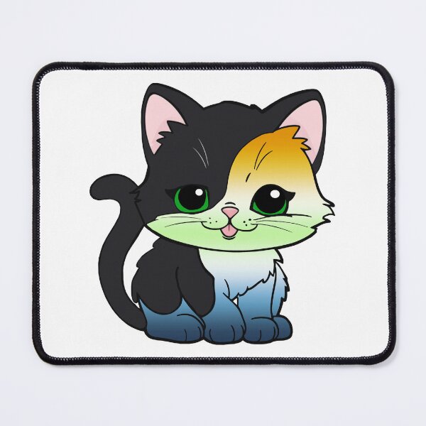 Item preview, Kawaii AroAce Agender Cat – AroAce Agender Pride Cute Design designed and sold by Travelslightly.