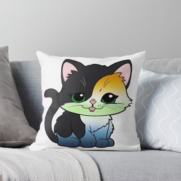 Item preview, Kawaii AroAce Agender Cat – AroAce Agender Pride Cute Design designed and sold by Travelslightly.