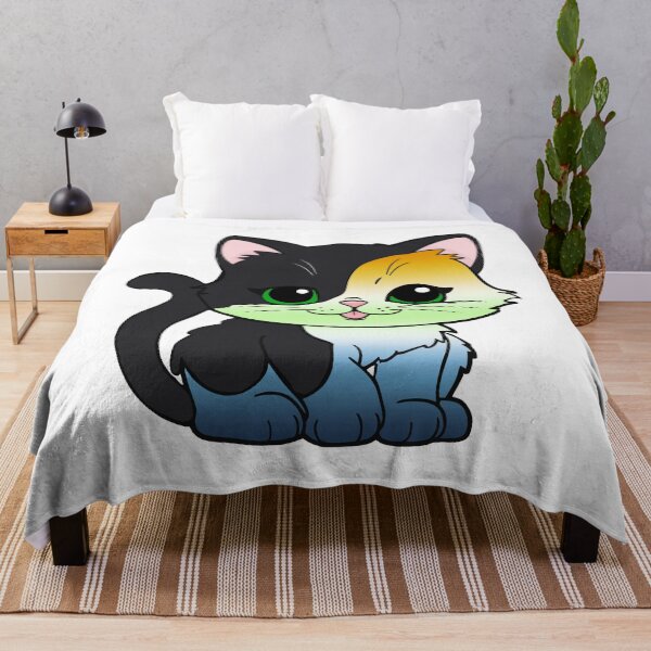 Item preview, Kawaii AroAce Agender Cat – AroAce Agender Pride Cute Design designed and sold by Travelslightly.