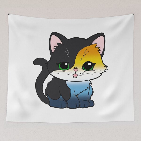Item preview, Kawaii AroAce Cat – AroAce Pride Cute Design designed and sold by Travelslightly.