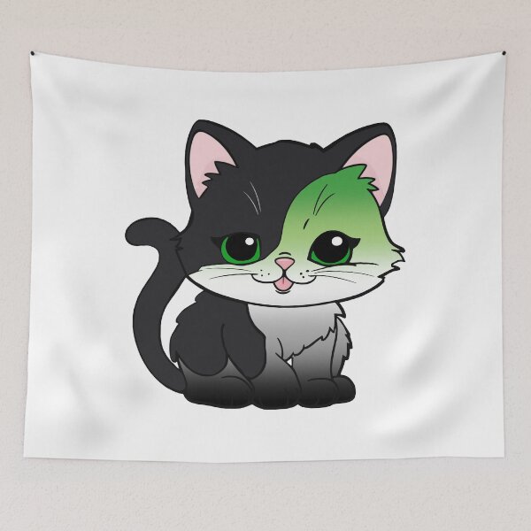 Item preview, Kawaii Aromantic Cat – Aromantic Pride Cute Design designed and sold by Travelslightly.
